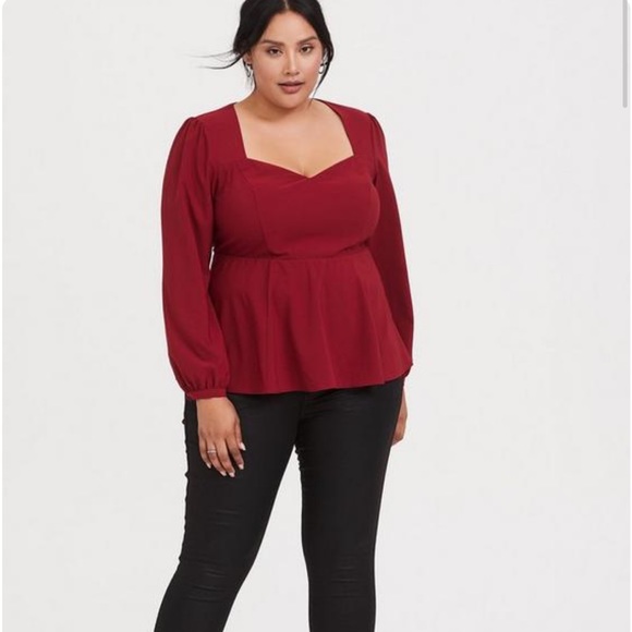 Torrid Sweetheart Neckline Peplum Blouse - Picture 14 of 14